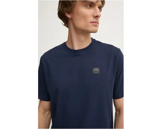 North Sails tricou barbati, culoarea albastru marin, neted, 692860