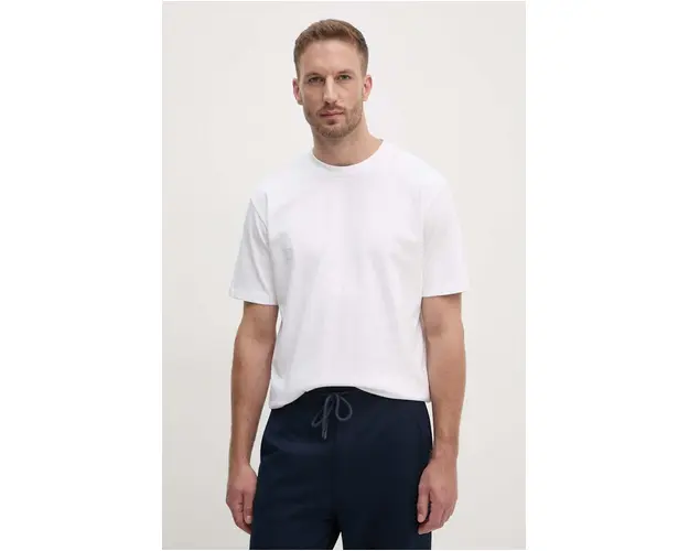 Lindbergh tricou din bumbac barbati, culoarea alb, neted, 30-400120