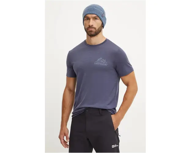 Icebreaker tricou sport Merino 150 Tech Lite culoarea gri, cu imprimeu, IB0A572R8841