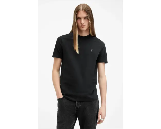 AllSaints tricou din bumbac BRACE barbati, culoarea negru, neted, M030JB