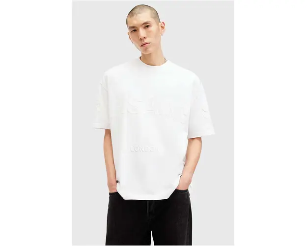 AllSaints tricou din bumbac BIGGY culoarea alb, cu imprimeu, M088PB