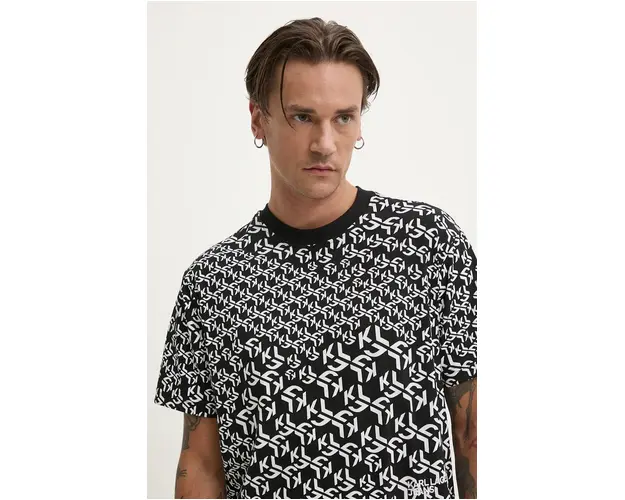 Karl Lagerfeld Jeans tricou din bumbac barbati, culoarea negru, modelator, 246D1704