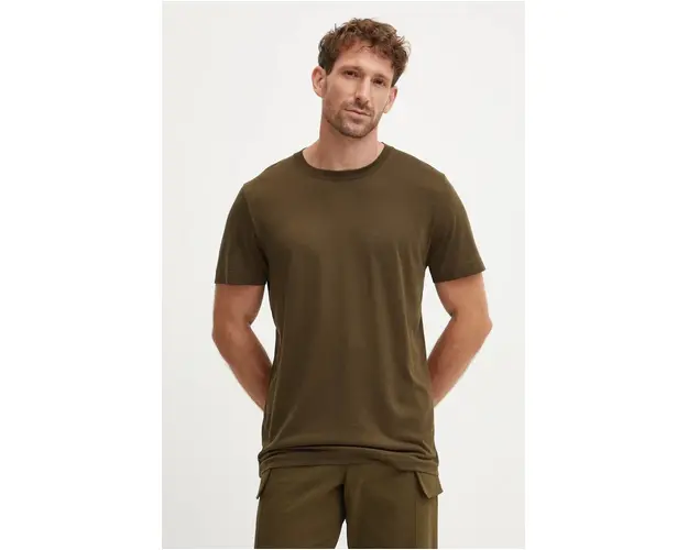 CDLP tricou barbati, culoarea verde, neted, MTO016012101