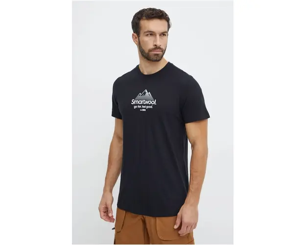 Smartwool tricou sport 30th Anniversary culoarea negru, cu imprimeu, SW002670