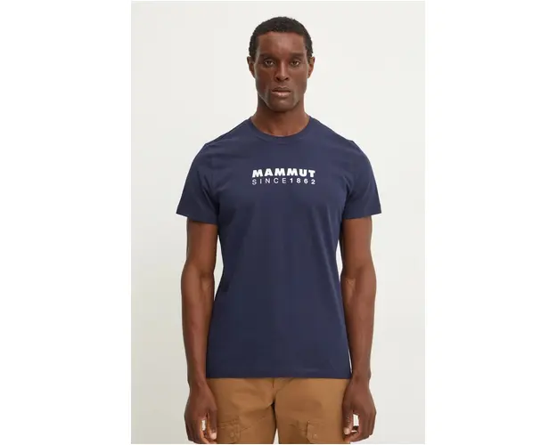 Mammut tricou Mammut Core barbati, culoarea albastru marin, cu imprimeu, 1017.04024