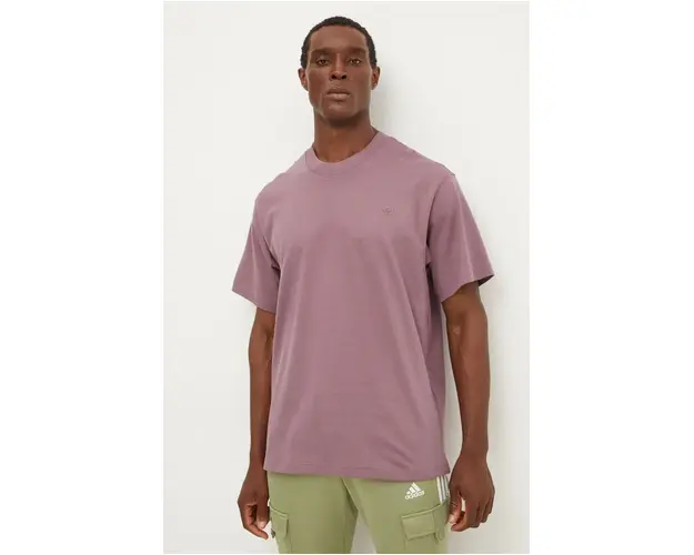 adidas Originals tricou din bumbac barbati, culoarea roz, neted, IX8181