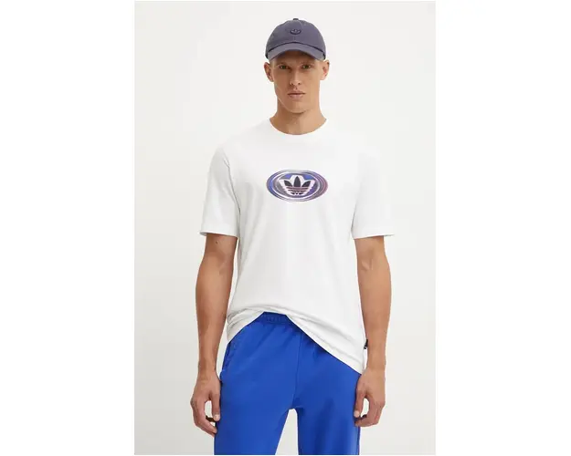 adidas Originals tricou barbati, culoarea alb, cu imprimeu, JM0482