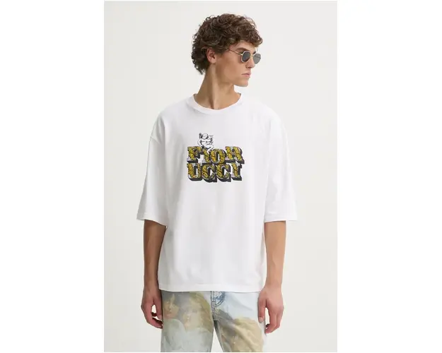 Fiorucci tricou din bumbac barbati, culoarea alb, cu imprimeu, M01FMTSH101CJ01WH01