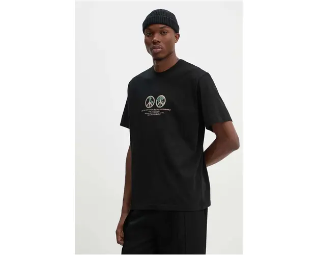 BLUEMARBLE tricou din bumbac barbati, culoarea negru, cu imprimeu, TS35.JE28AB2