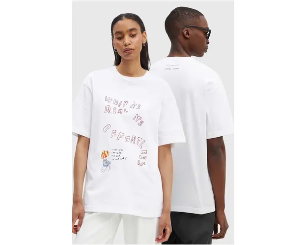 Samsoe Samsoe tricou din bumbac SAGIOTTO culoarea alb, cu imprimeu, U24200007