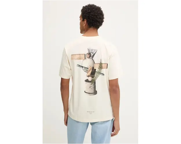 Filling Pieces tricou din bumbac culoarea bej, cu imprimeu, 74414089936