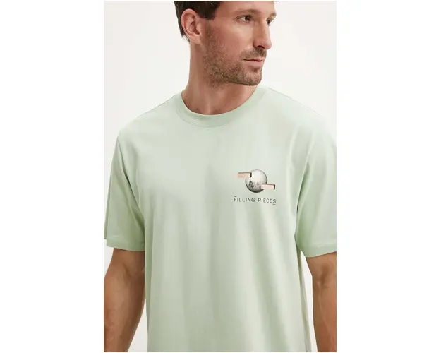 Filling Pieces tricou din bumbac culoarea verde, cu imprimeu, 74414086001