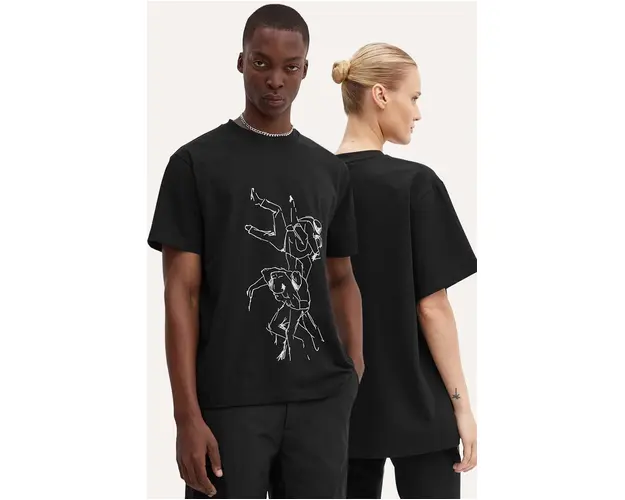 Heliot Emil tricou culoarea negru, cu imprimeu, M.09.125.BLK01