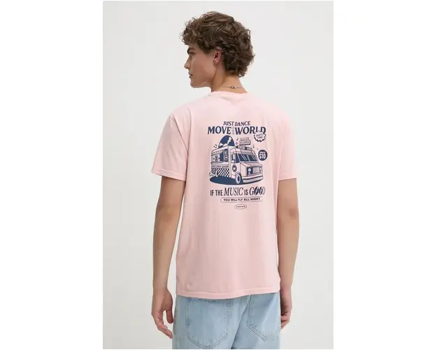 Kaotiko tricou din bumbac culoarea roz, cu imprimeu, AP063-01-G002