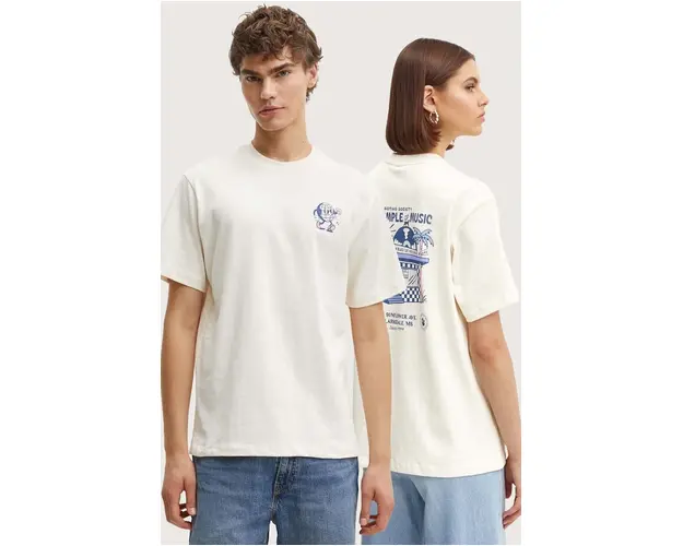 Kaotiko tricou din bumbac culoarea bej, cu imprimeu, AP059-01S-G002