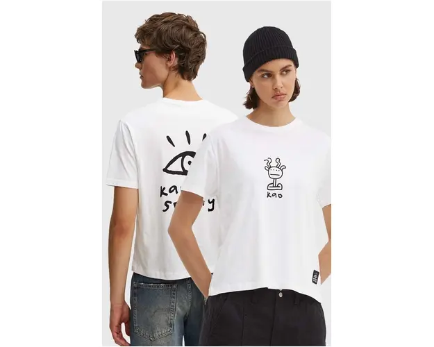 Kaotiko tricou din bumbac culoarea bej, cu imprimeu, AP026-01-M002