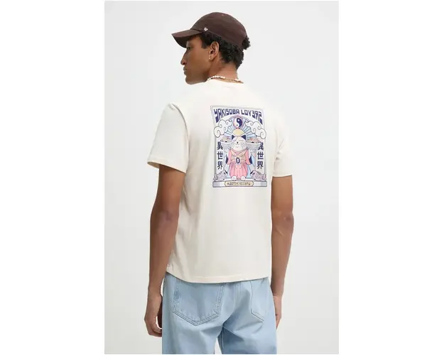 Kaotiko tricou culoarea bej, cu imprimeu, AP051-01S-G002