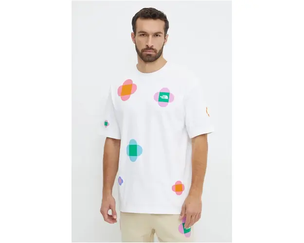 The North Face tricou din bumbac TNF x Yinka Ilori culoarea alb, cu imprimeu, NF0A8AMCFN41