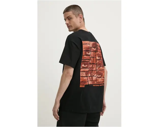 Vertere Berlin tricou din bumbac culoarea negru, cu imprimeu, VER T262