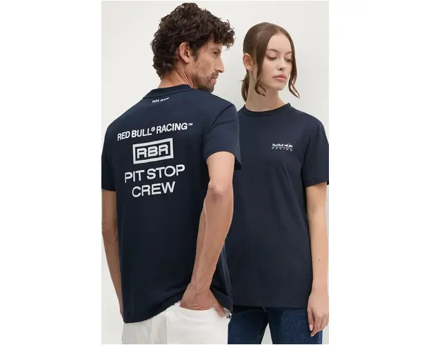 Pepe Jeans tricou din bumbac Red Bull Racing x Pepe Jeans culoarea bleumarin, cu imprimeu, RU500003