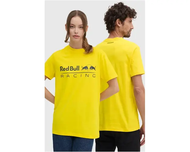 Pepe Jeans tricou din bumbac Red Bull Racing x Pepe Jeans culoarea galben, cu imprimeu, RU500005