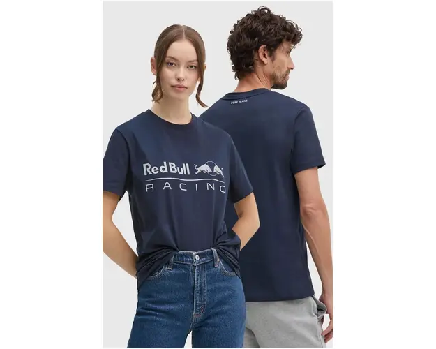 Pepe Jeans tricou din bumbac Red Bull Racing x Pepe Jeans culoarea bleumarin, cu imprimeu, RU500005