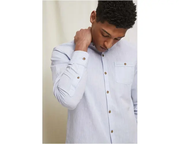 Medicine camasa de in barbati, cu guler stand-up, regular