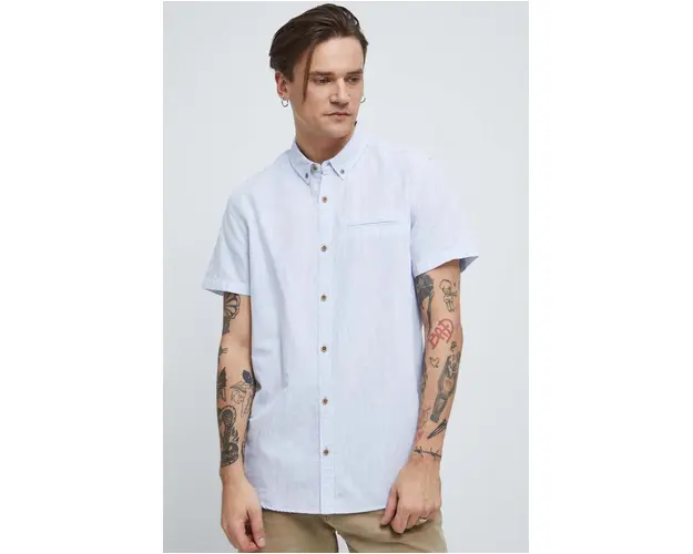 Medicine camasa de in barbati, cu guler button-down, regular