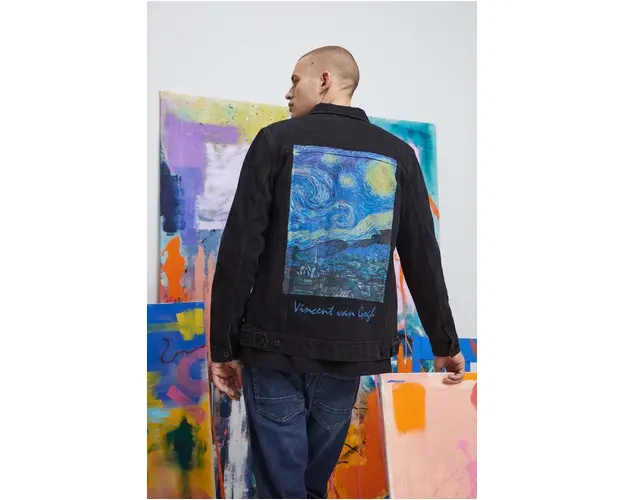 Medicine geaca jeans barbati, culoarea negru, de tranzitie