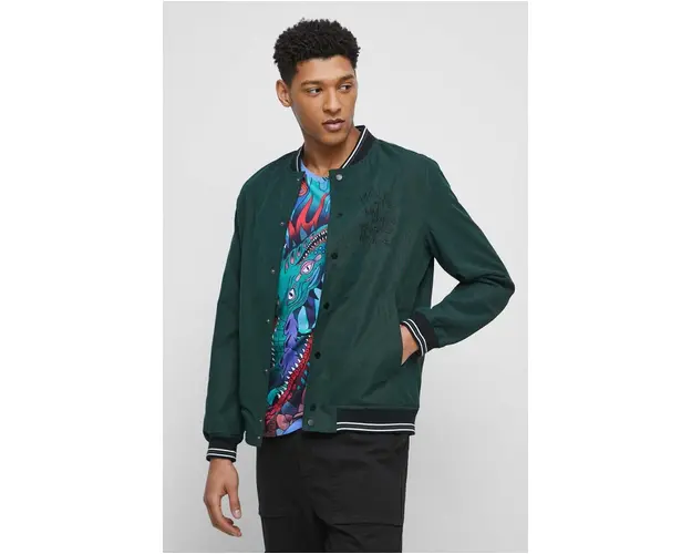 Medicine geaca bomber barbati, culoarea verde, de tranzitie