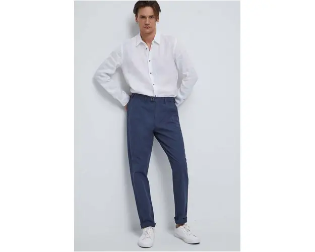 Medicine pantaloni barbati, culoarea bleumarin, chinos