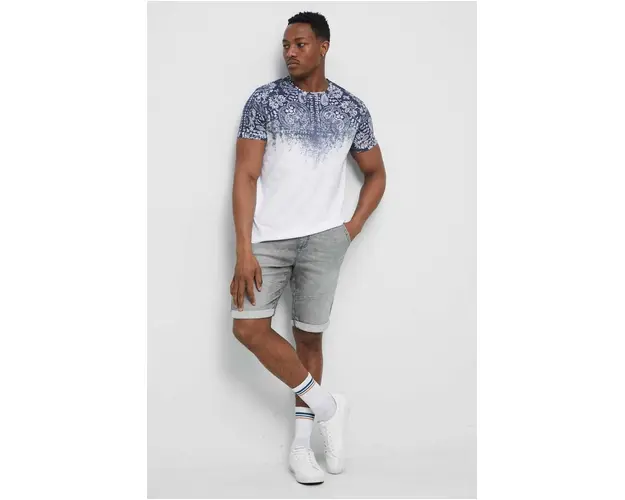 Medicine pantaloni scurti jeans barbati, culoarea gri