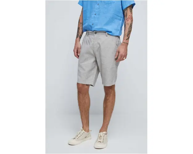 Medicine pantaloni scurti din in culoarea gri