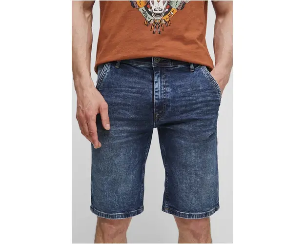 Medicine pantaloni scurti din denim barbati, culoarea bleumarin