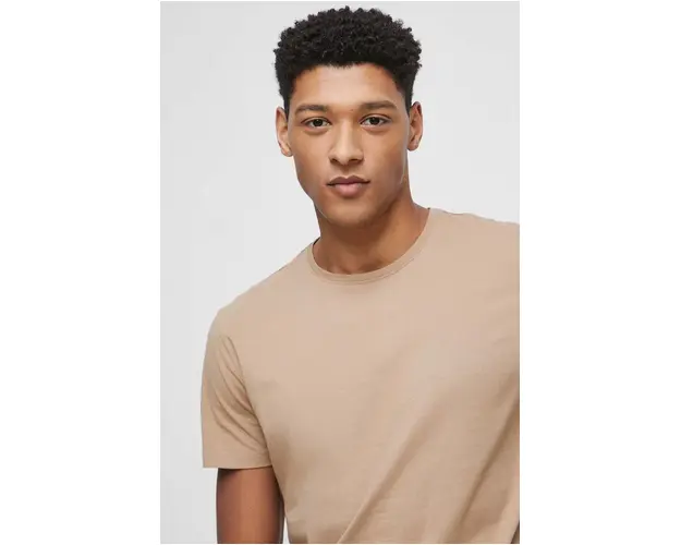 Medicine tricou barbati, culoarea bej, neted