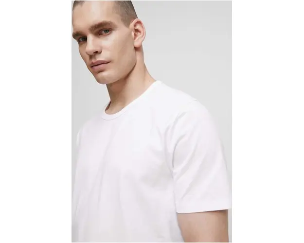 Medicine tricou din bumbac culoarea alb, neted