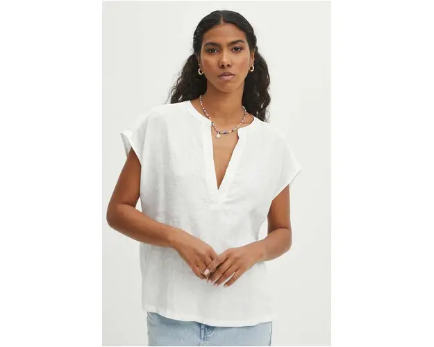 Medicine bluza femei, culoarea alb, modelator