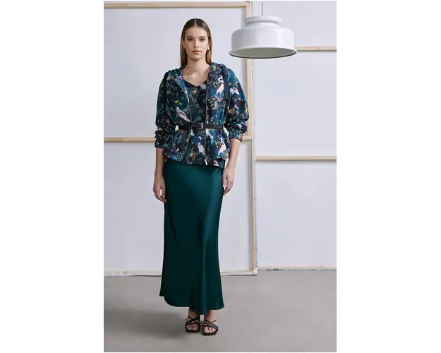 Medicine bluza femei, culoarea turcoaz, cu gluga, modelator