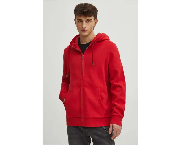 Medicine bluza barbati, culoarea rosu, cu gluga, neted