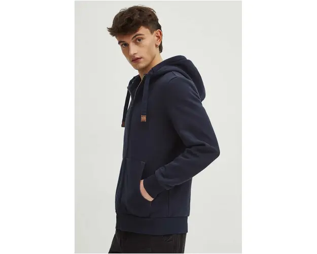 Medicine bluza barbati, culoarea bleumarin, cu gluga, uni