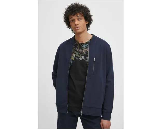 Medicine bluza barbati, culoarea bleumarin, uni