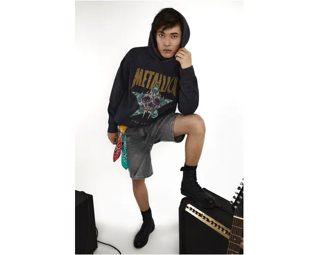 Medicine bluza barbati, culoarea gri, cu gluga, cu imprimeu