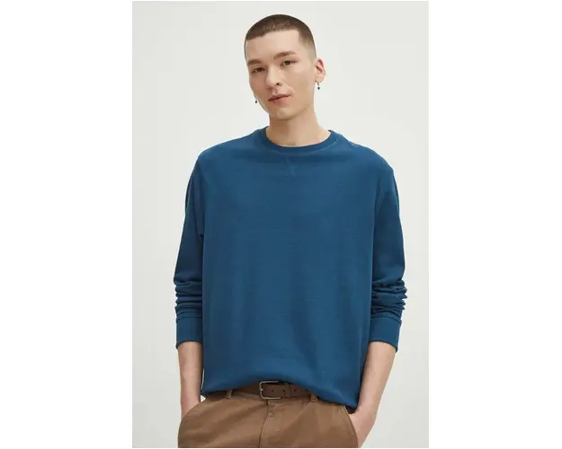 Medicine longsleeve barbati, culoarea verde, neted