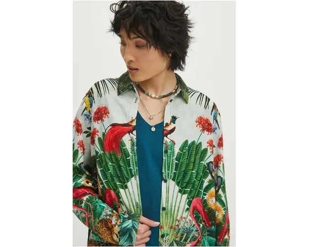 Medicine camasa din amestec de in femei, cu guler clasic, regular