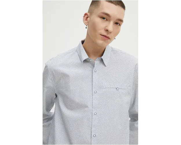 Medicine camasa barbati, culoarea alb, cu guler clasic, regular