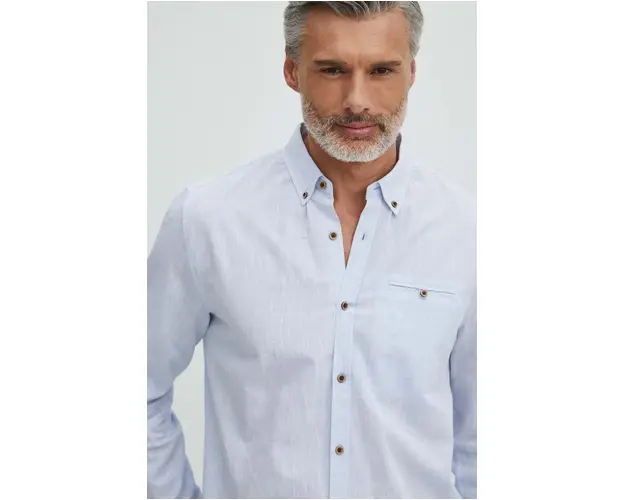 Medicine camasa de in barbati, cu guler button-down, regular