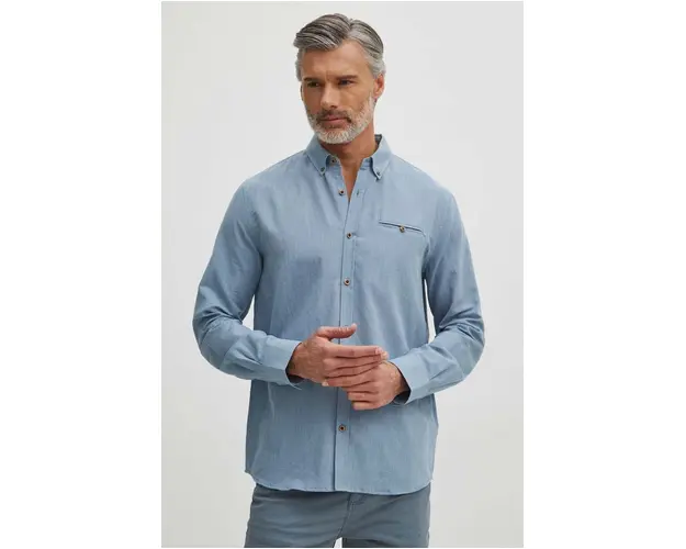 Medicine camasa de in barbati, cu guler button-down, regular