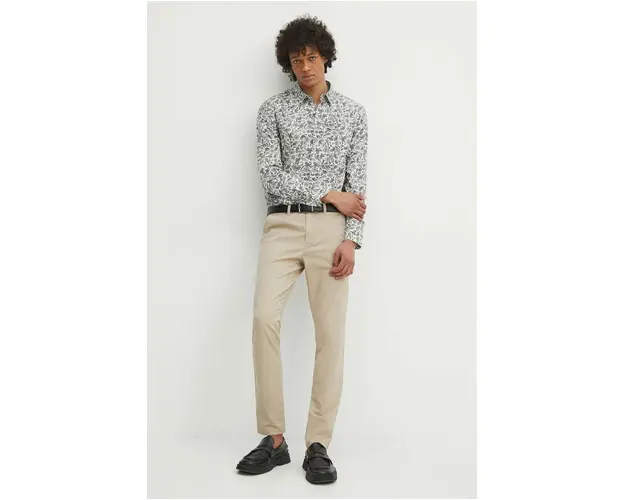 Medicine camasa barbati, culoarea alb, cu guler clasic, slim