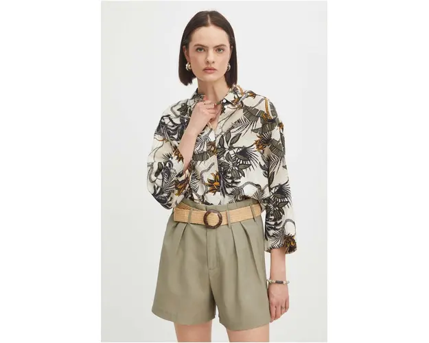 Medicine camasa de in femei, cu guler clasic, relaxed