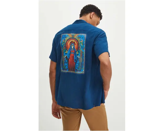 Medicine camasa barbati, culoarea verde, cu guler clasic, relaxed